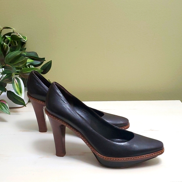 Celine | Dark Brown Platform Pumps Sz 37 - Picture 3 of 12